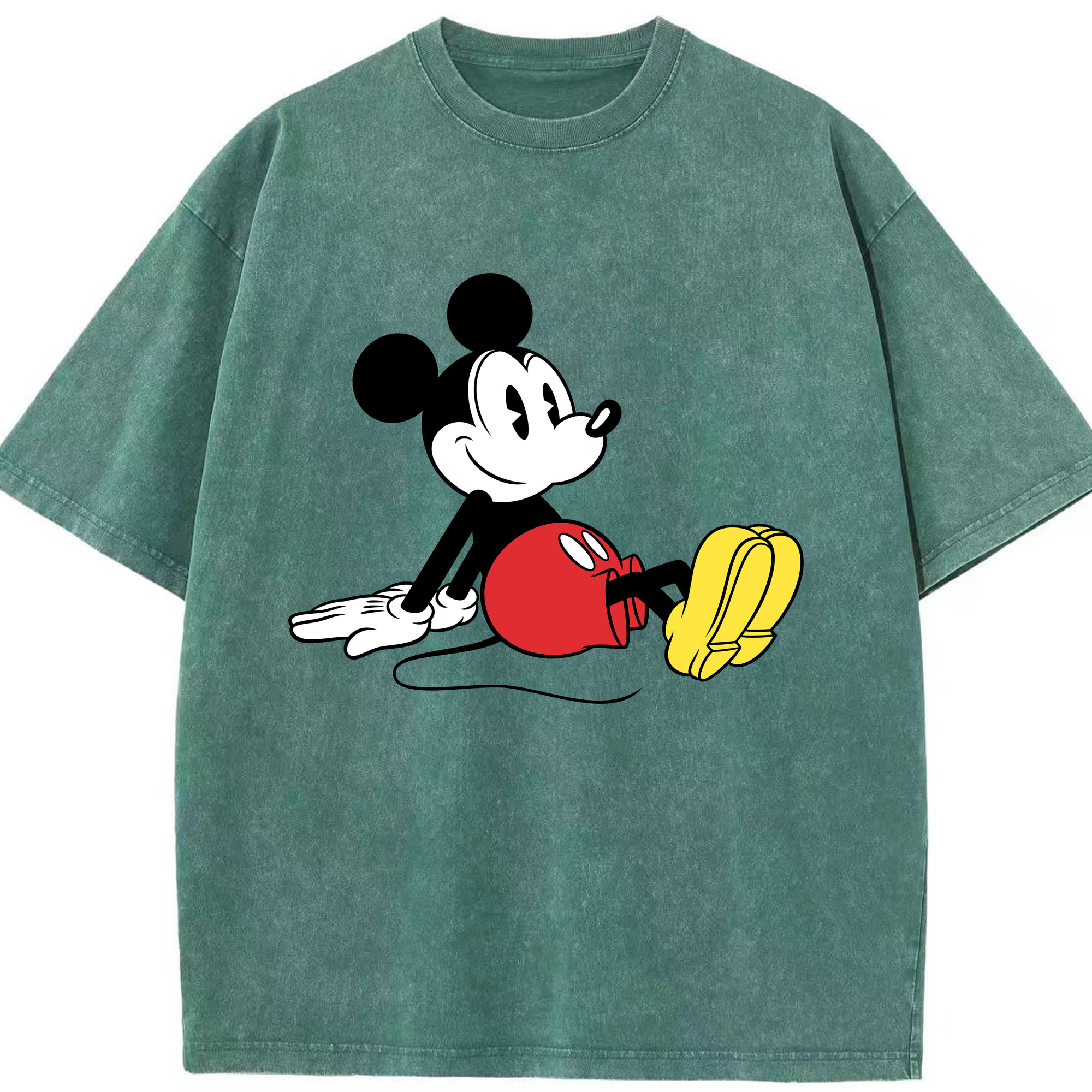 （画像用） ミッキーマウス Mickey Mouse 綿100% ヴィンテージ風 半袖Tシャツ（フロントプリント）